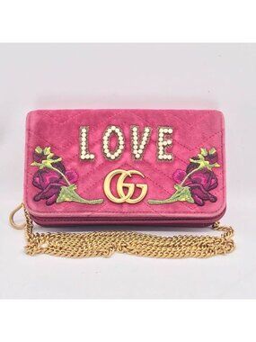 Gucci GG Marmont Velvet Love Chain Shoulder Bag Price Negotiation Welcome